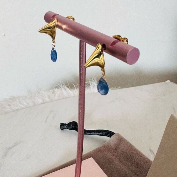 Alexas‎ Bittar Asterales Thorn 14K Goldplated & Sapphire Drop Earrings, NWT - Picture 8 of 16